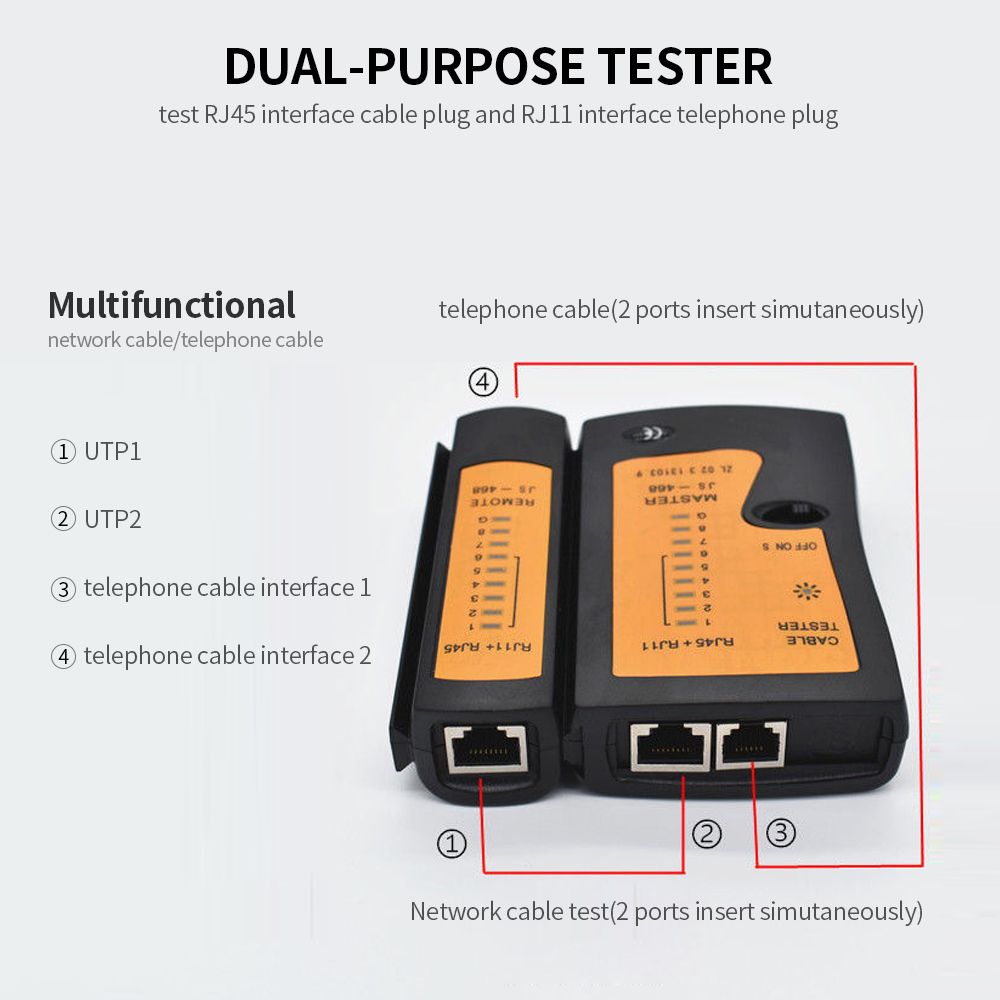 12 Pcs LAN Tester Crimping Plier Set Cable Tester LAN