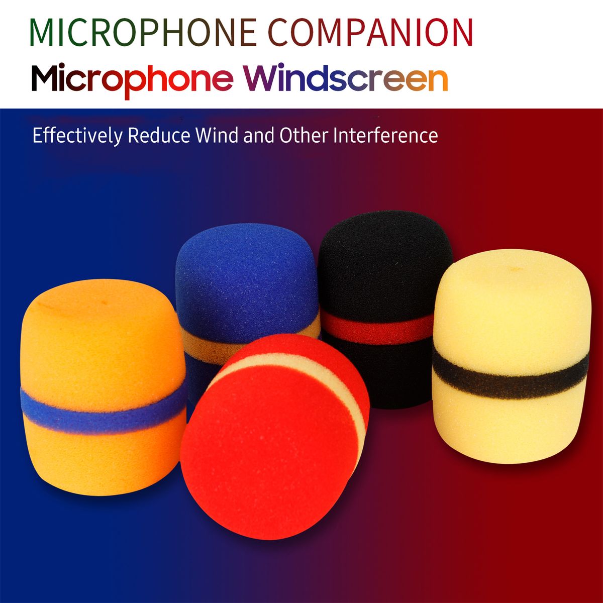 5 Pack Thick Foam Mic Cover Handheld Microphone Windscreen