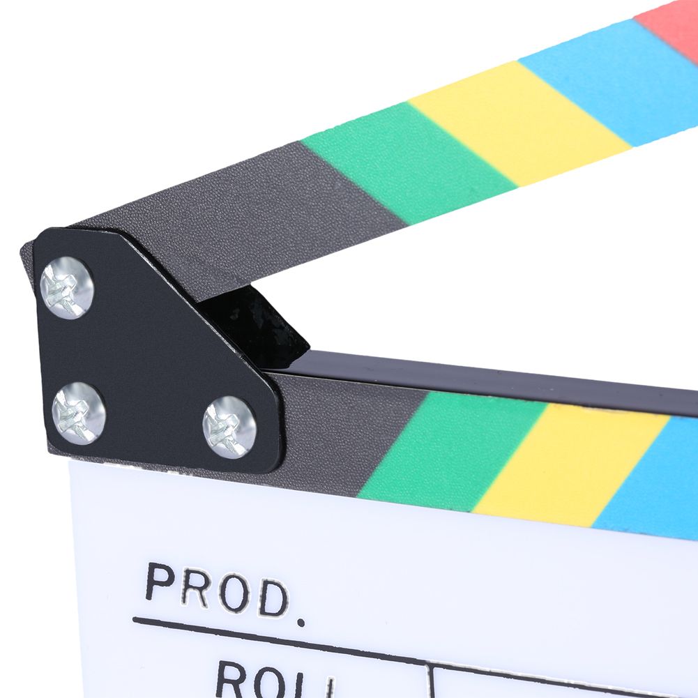 Acrylic Plastic 10x8/25x20cm Dry Erase Director's Film Clapboard Cut Action Scene Clapper Board Slate With Color Sticks
