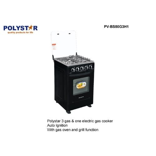3 Burner + 1 Hotplate Gas Cooker With Grill Pv-hbs50g3h1