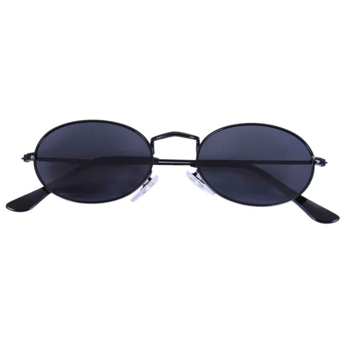 Oval Sunglasses Men Women Vintage Male Female Retro Sun Glasses Round Eyewear S8006 Black frame Black