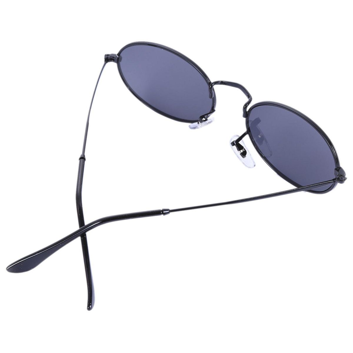 Oval Sunglasses Men Women Vintage Male Female Retro Sun Glasses Round Eyewear S8006 Black frame Black