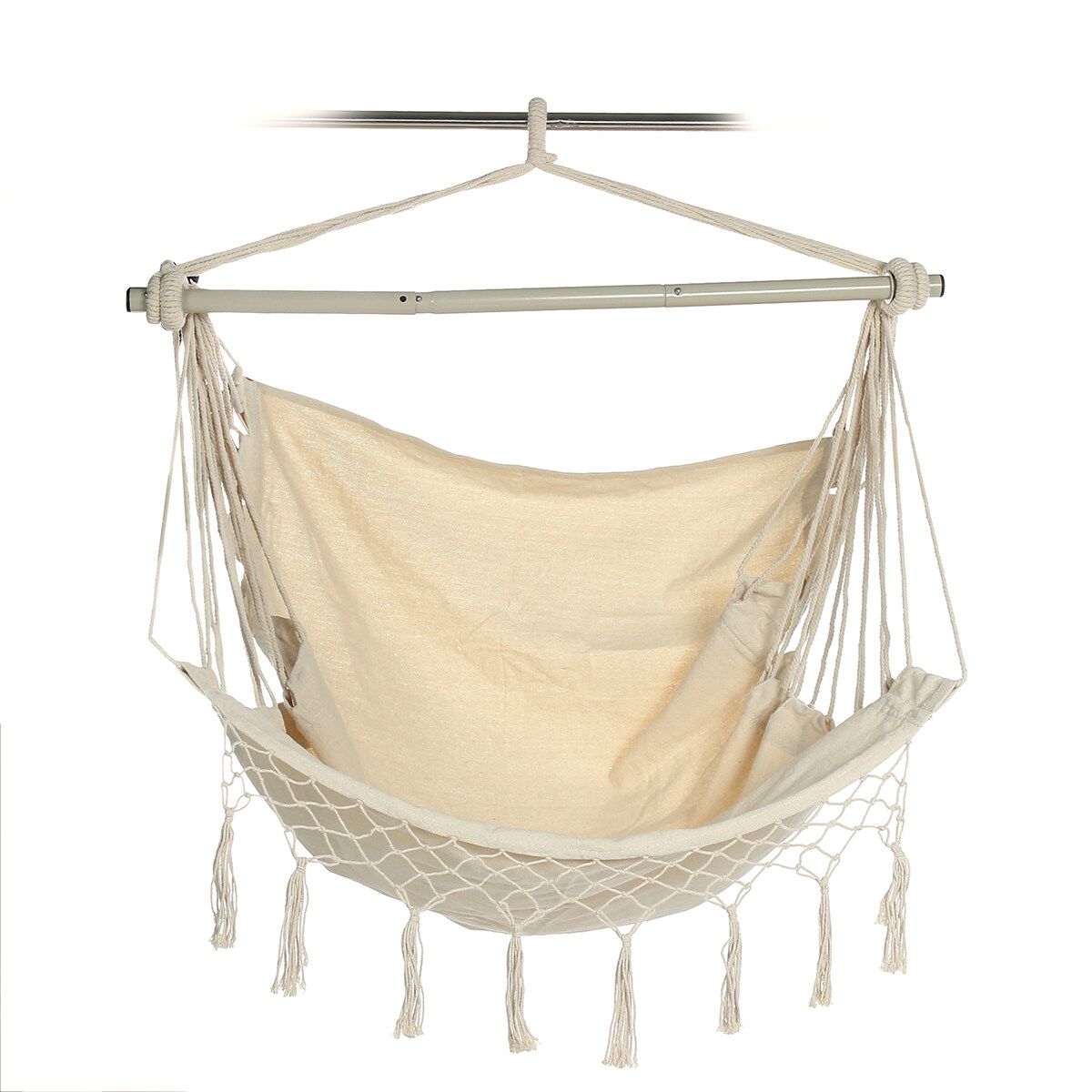 Garden Camping Swing Hammock Canvas Bed Lightweight Outdoor Travel Hang Chair 1pc Chair+Stick