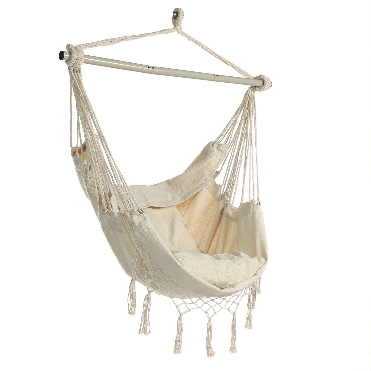 Garden Camping Swing Hammock Canvas Bed Lightweight Outdoor Travel Hang Chair 1pc Chair+Stick