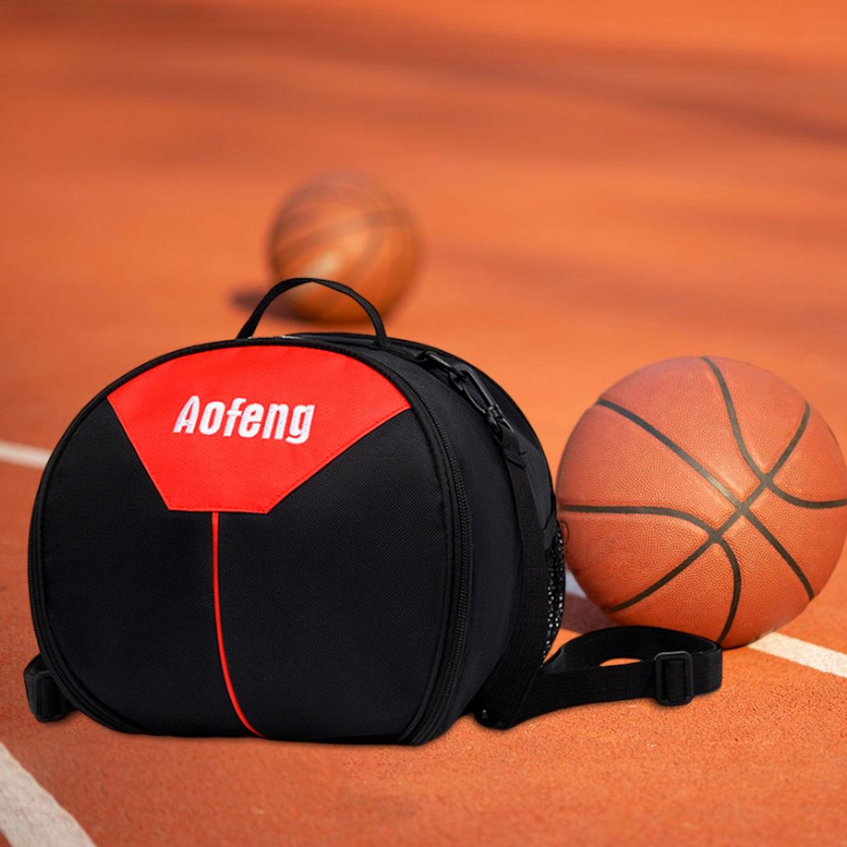 Basketball Shoulder Bag Oxford Fabric Wear Resistant Red
