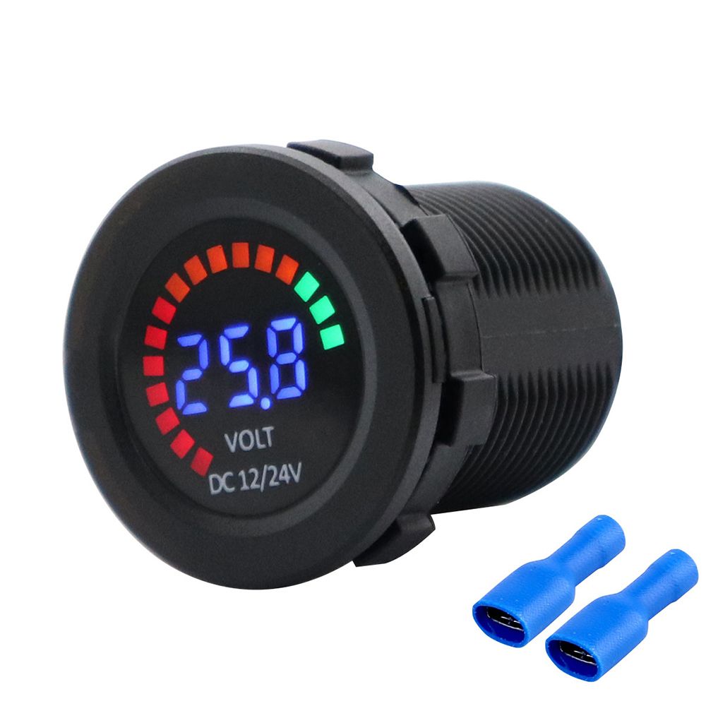 New 12/24V Color LED  Digital Display Voltmeter With Low