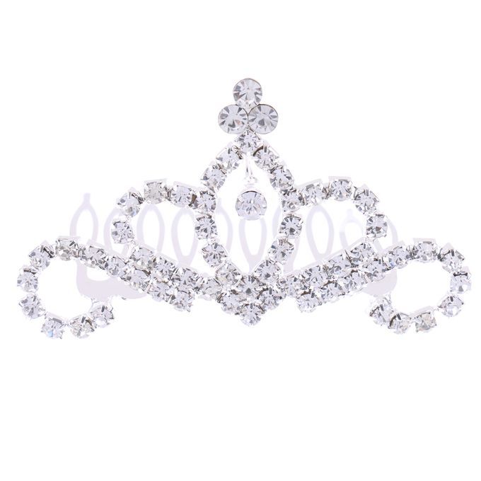 2pcs Bridal Girls Crystal Crown Tiara Hair Comb Wedding Party