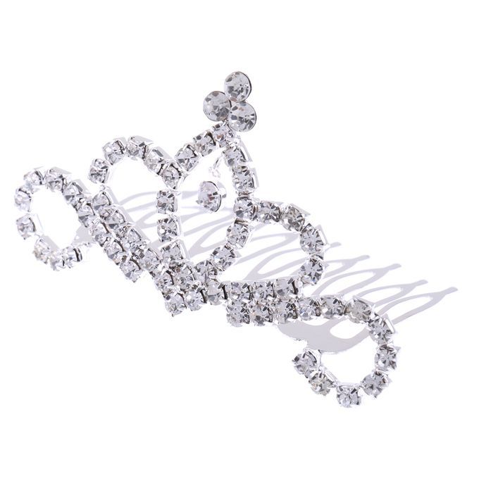 2pcs Bridal Girls Crystal Crown Tiara Hair Comb Wedding Party
