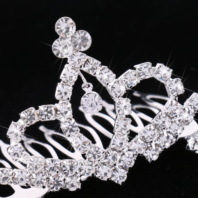 2pcs Bridal Girls Crystal Crown Tiara Hair Comb Wedding Party