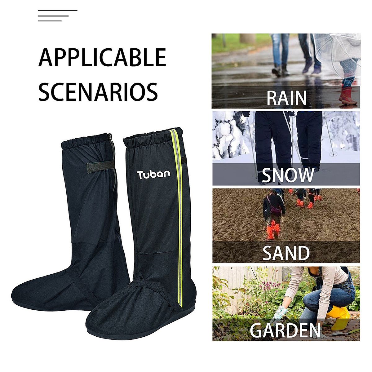 Waterproof Rain Boot Shoes Cover Lightweight Reusable Snow
