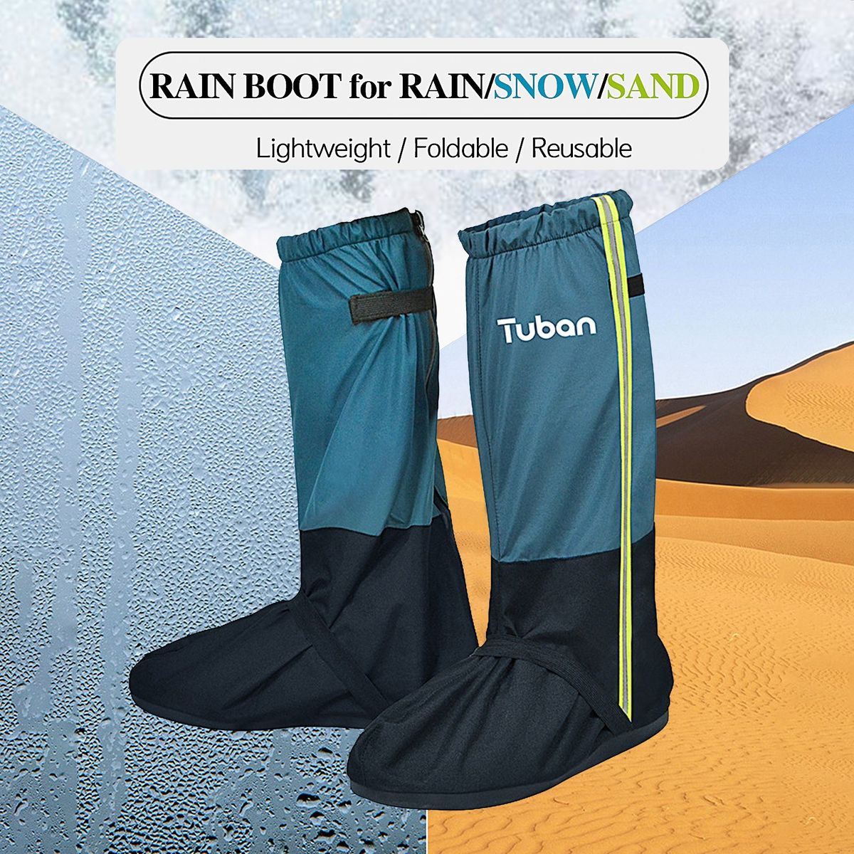 Waterproof Rain Boot Shoes Cover Lightweight Reusable Snow