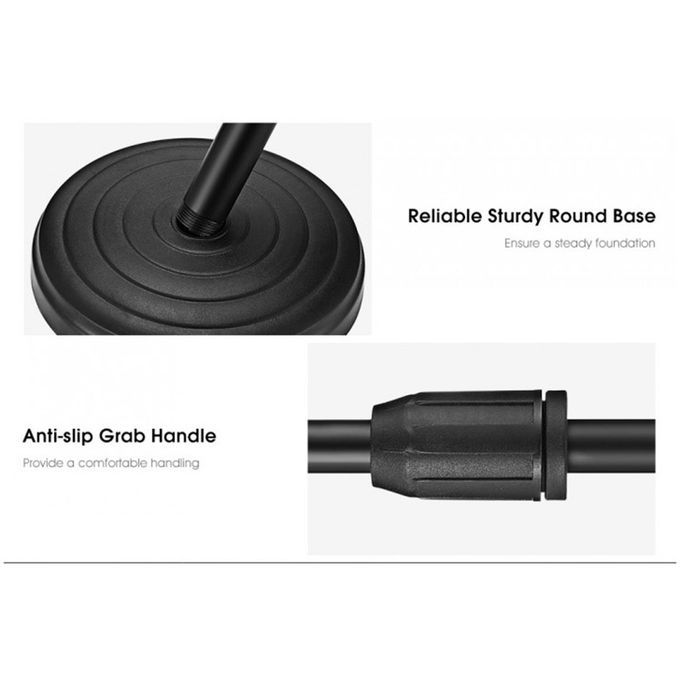 Microphone Stand With Compact Round Base Adj For Speech