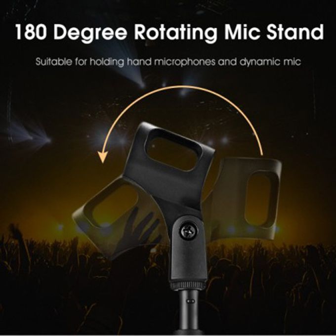 Microphone Stand With Compact Round Base Adj For Speech