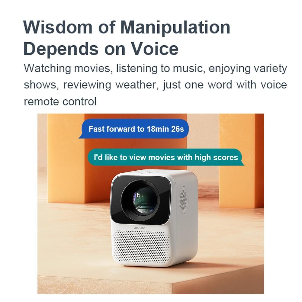 Global Version Wanbo Smart Projector T2 MAX LCD Projector LED Support 1080P Vertical Keystone Correction HDM Interface USB Connection Portable Mini Home Theater Projector