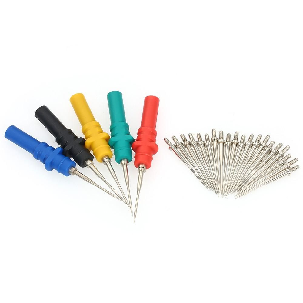 5pcs Oscilloscope Probe Pins Set Upgraded Version HT307 Automotive Test Accessories Back Pinning Probes Handheld Oscilloscope Probe Needle Oscilloscope Accessories