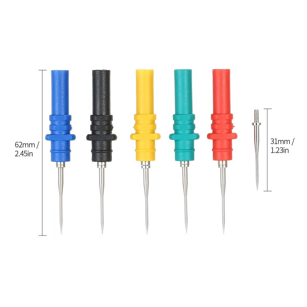 5pcs Oscilloscope Probe Pins Set Upgraded Version HT307 Automotive Test Accessories Back Pinning Probes Handheld Oscilloscope Probe Needle Oscilloscope Accessories