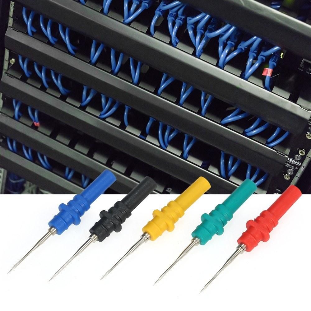 5pcs Oscilloscope Probe Pins Set Upgraded Version HT307 Automotive Test Accessories Back Pinning Probes Handheld Oscilloscope Probe Needle Oscilloscope Accessories