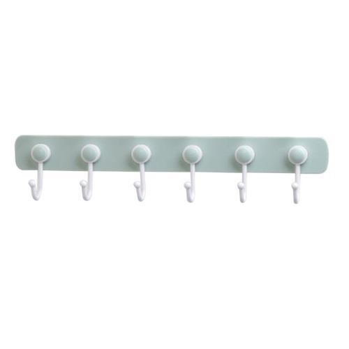 Lovoski Self Adhesive Hook Rack Rail Coat Hat Wall Mounted Green