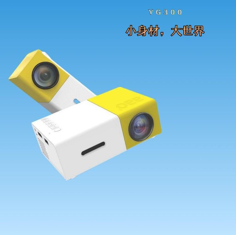 Factory direct sales YG300 mini projector home led portable small projector HD trade wholesale blue and white Australian regulations