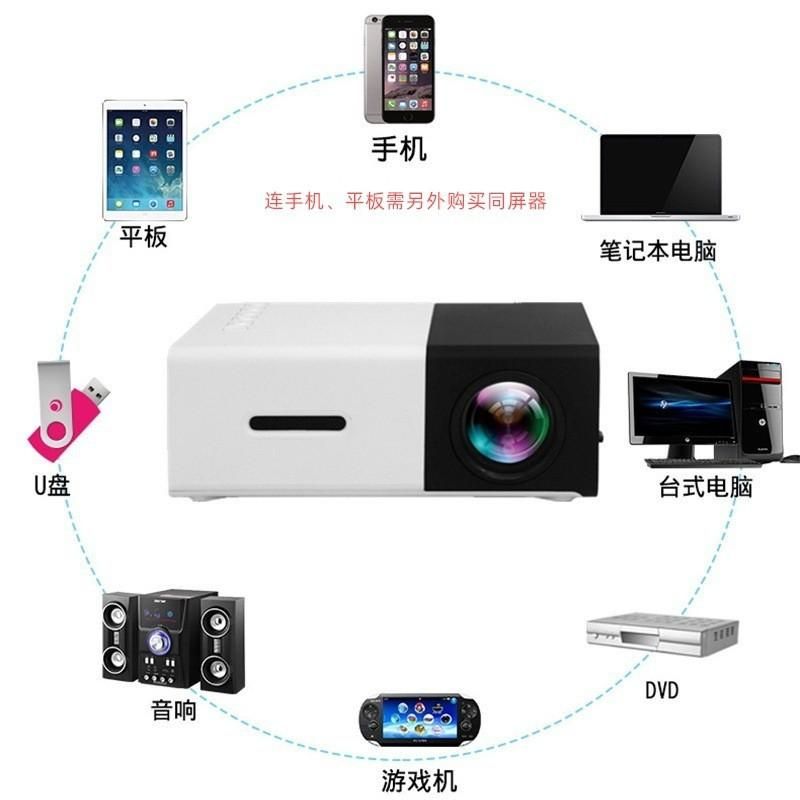 Factory direct sales YG300 mini projector home led portable small projector HD trade wholesale blue and white Australian regulations