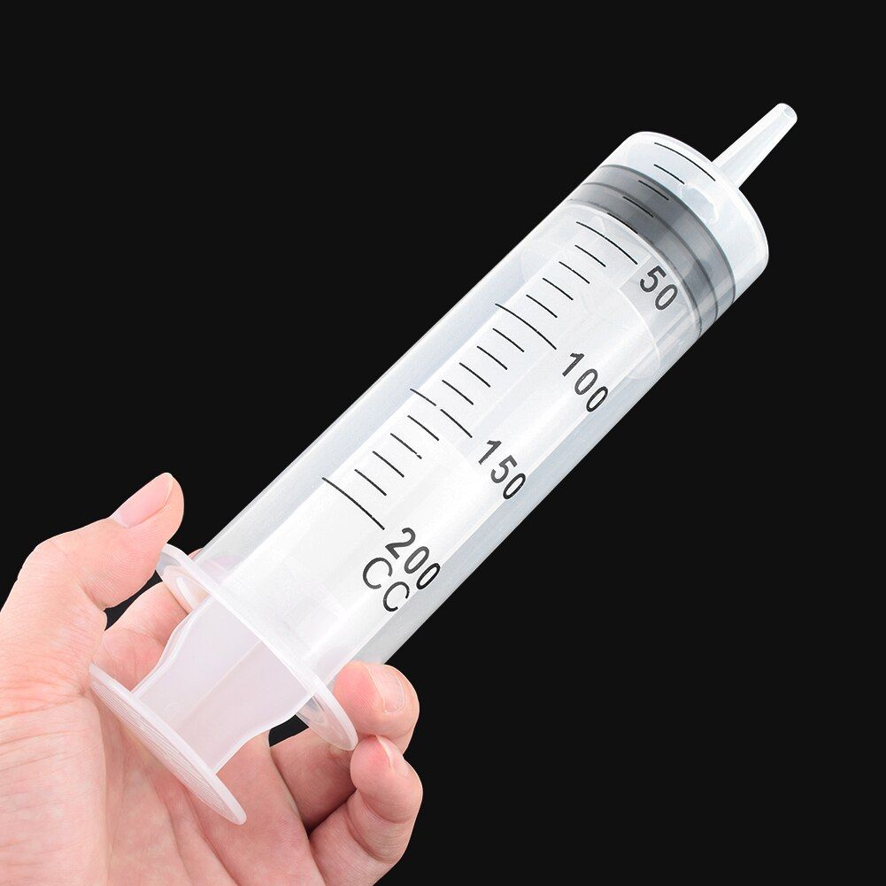 100-200ml Plastic Syringe Large Capacity Syringe Transparent Reusable Sterile Syringe Nutrient Hydroponics Feeding Accessories