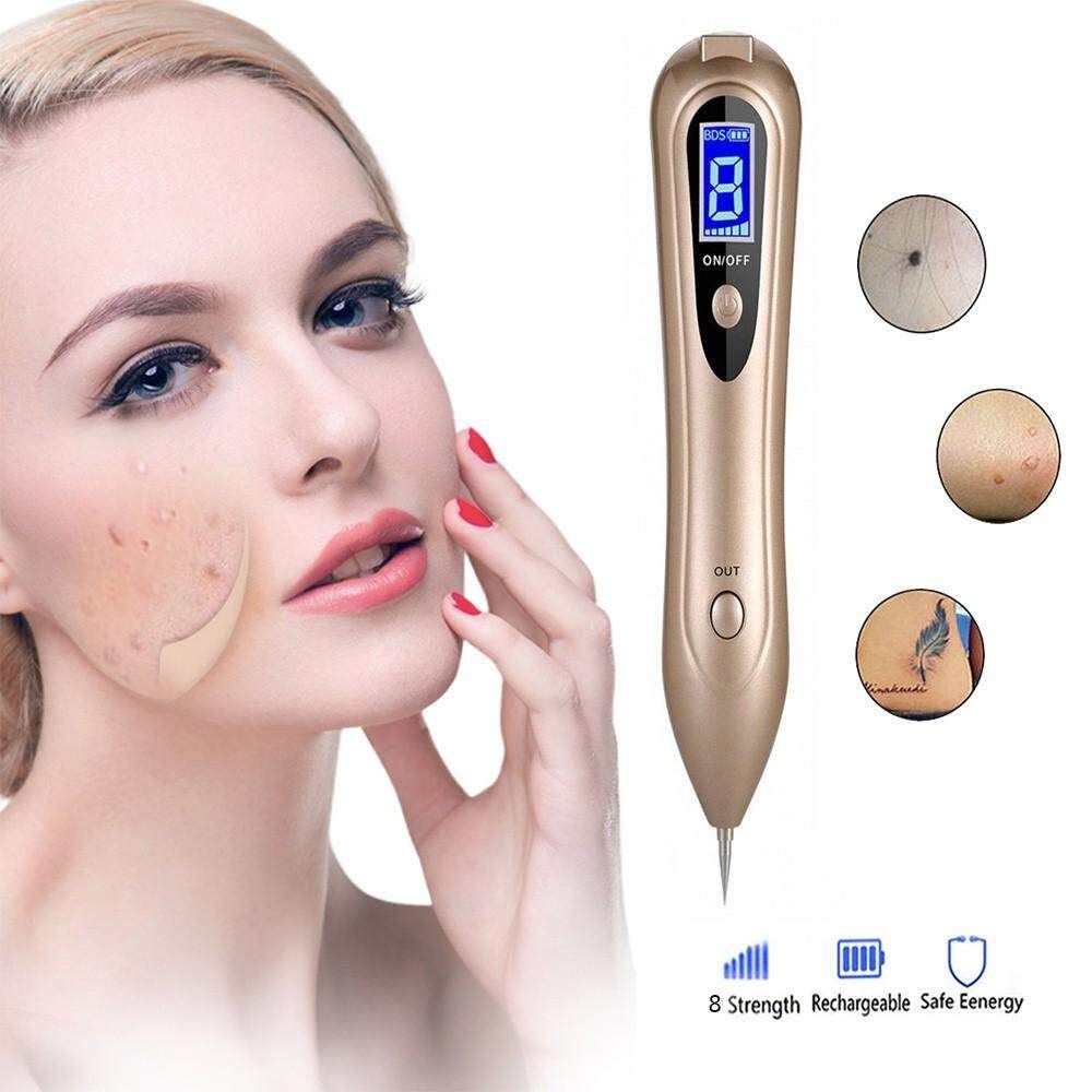 Facial Black Spot Extractor Tools Rechargeable Freckle Laser Spot Laser Beauty Mole Removal Machine Tool Gold