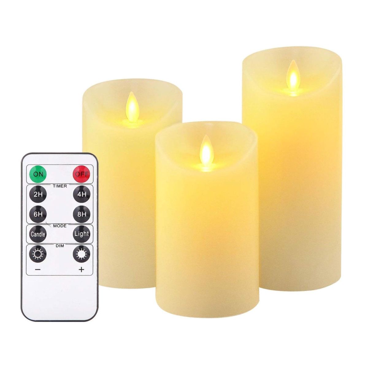 4''5''6'' Christmas Candlelight Set of 3 Warm White with Remote Control Flameless Candles Battery Operated Xmas Night Light for Party Christmas Halloween Home Decoration