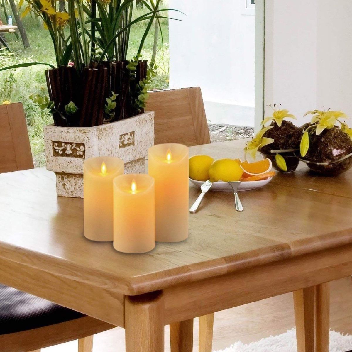 4''5''6'' Christmas Candlelight Set of 3 Warm White with Remote Control Flameless Candles Battery Operated Xmas Night Light for Party Christmas Halloween Home Decoration