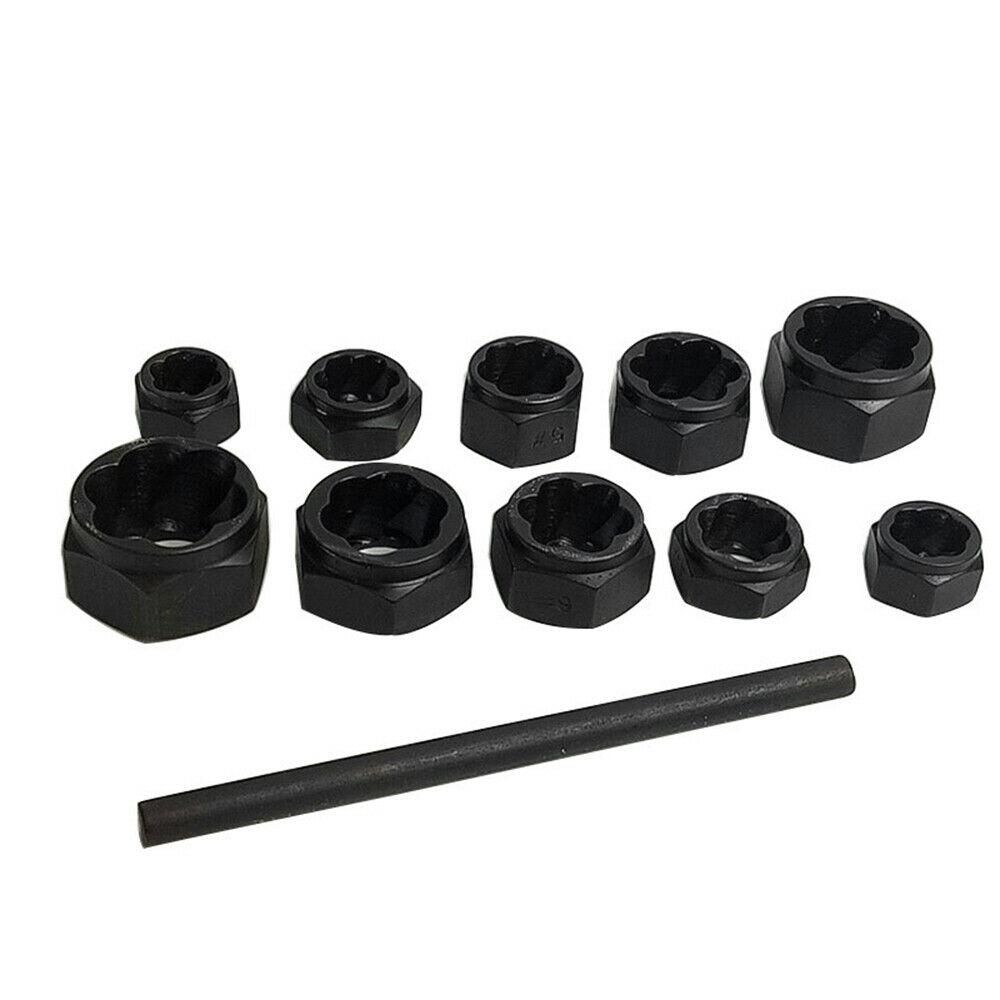 11Pcs Damaged Lug Nut and Lock Remover Twist Socket Set Screw Extractor Tools
