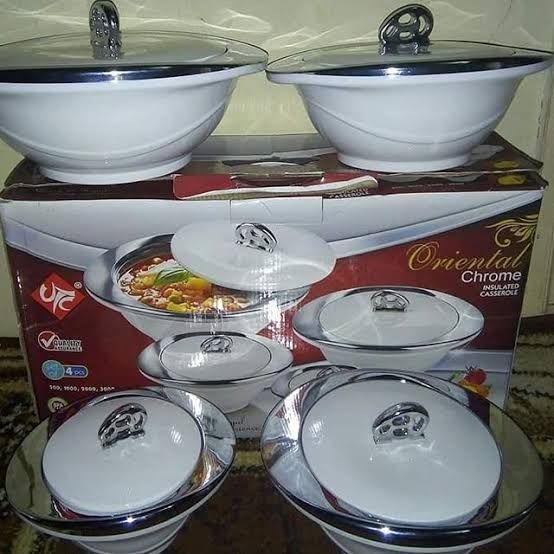 Chrome Dinner Plates (4 Set )