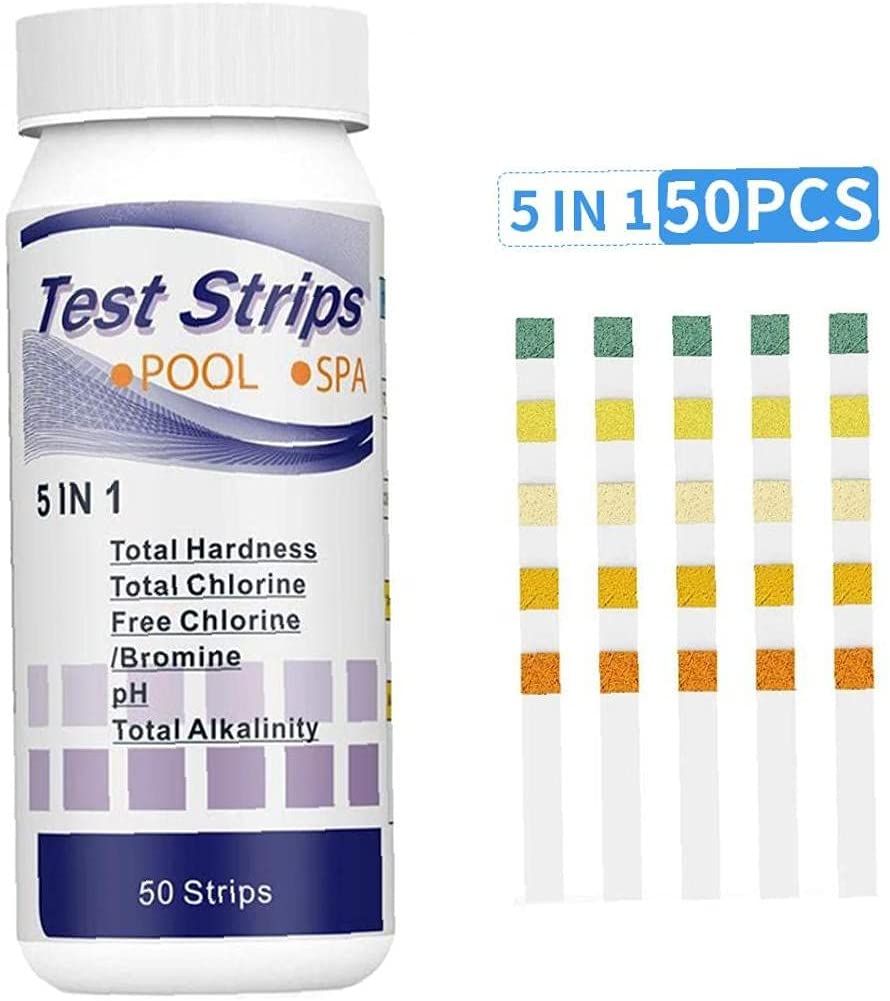 50 Pcs/bottle 5 In 1PH Test Strips Swimming Pool Water Tester Paper For Water Quality Analyzing Test Chlorine PH Alkalinity