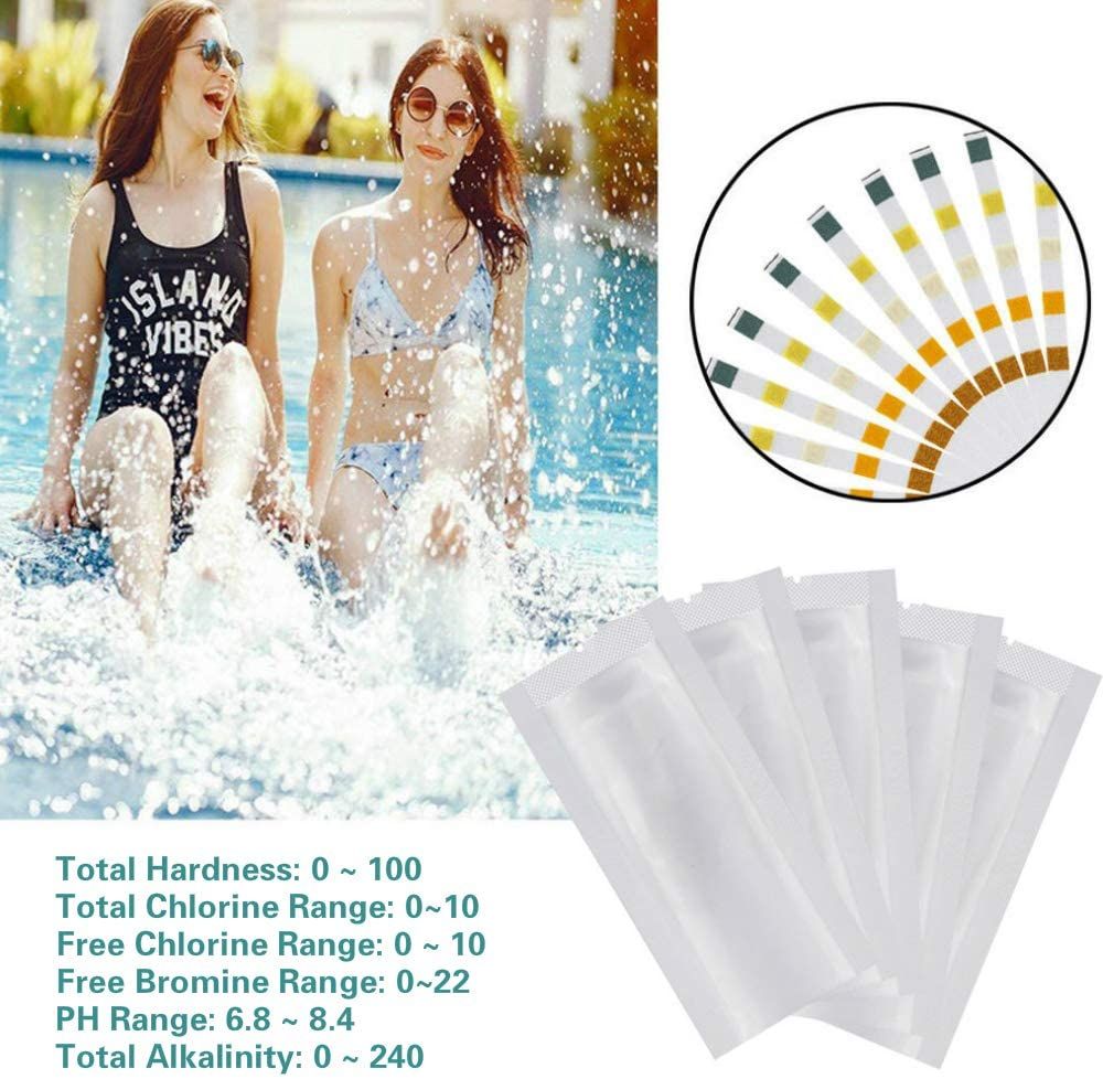 50 Pcs/bottle 5 In 1PH Test Strips Swimming Pool Water Tester Paper For Water Quality Analyzing Test Chlorine PH Alkalinity