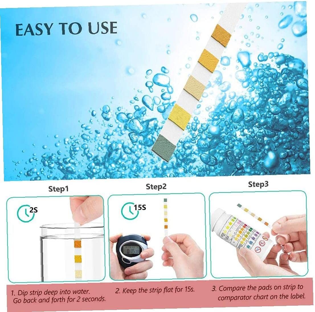 50 Pcs/bottle 5 In 1PH Test Strips Swimming Pool Water Tester Paper For Water Quality Analyzing Test Chlorine PH Alkalinity