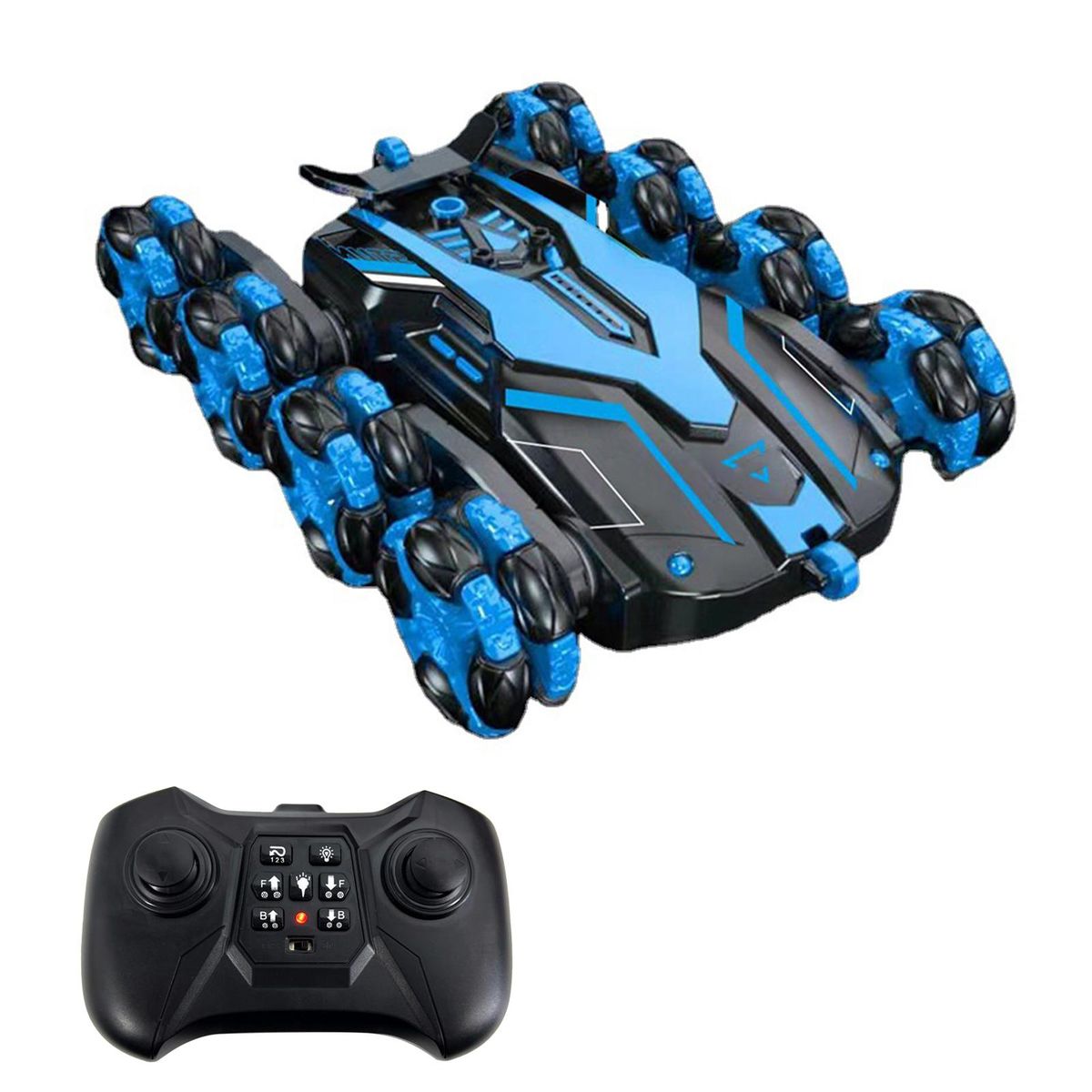 RC Stunt Car for Kids 2.4GHz Remote Control Stunt Car with Function Spray Light 360° Rotation One-click Demo