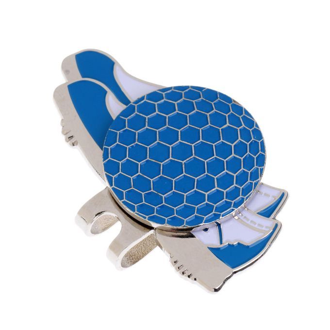 Lightweight Stainless Steel Shoe Design Golf Hat Clip & Ball Blue