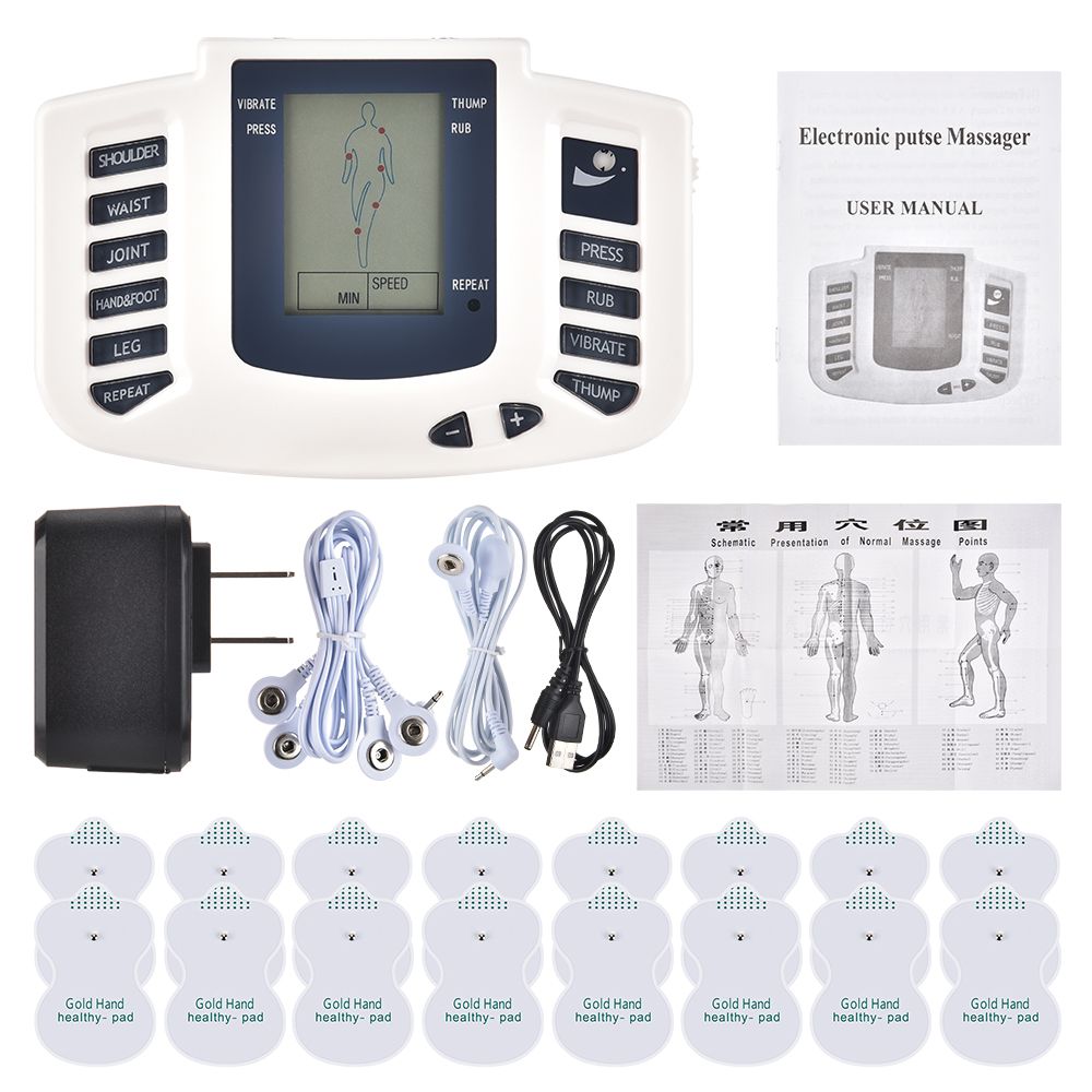 Digital Slimming Acupuncture 16 Tens Therapy Pads Electrical Massager Body Body EMS Stimulator Massage Back Neck Foot For Muscle