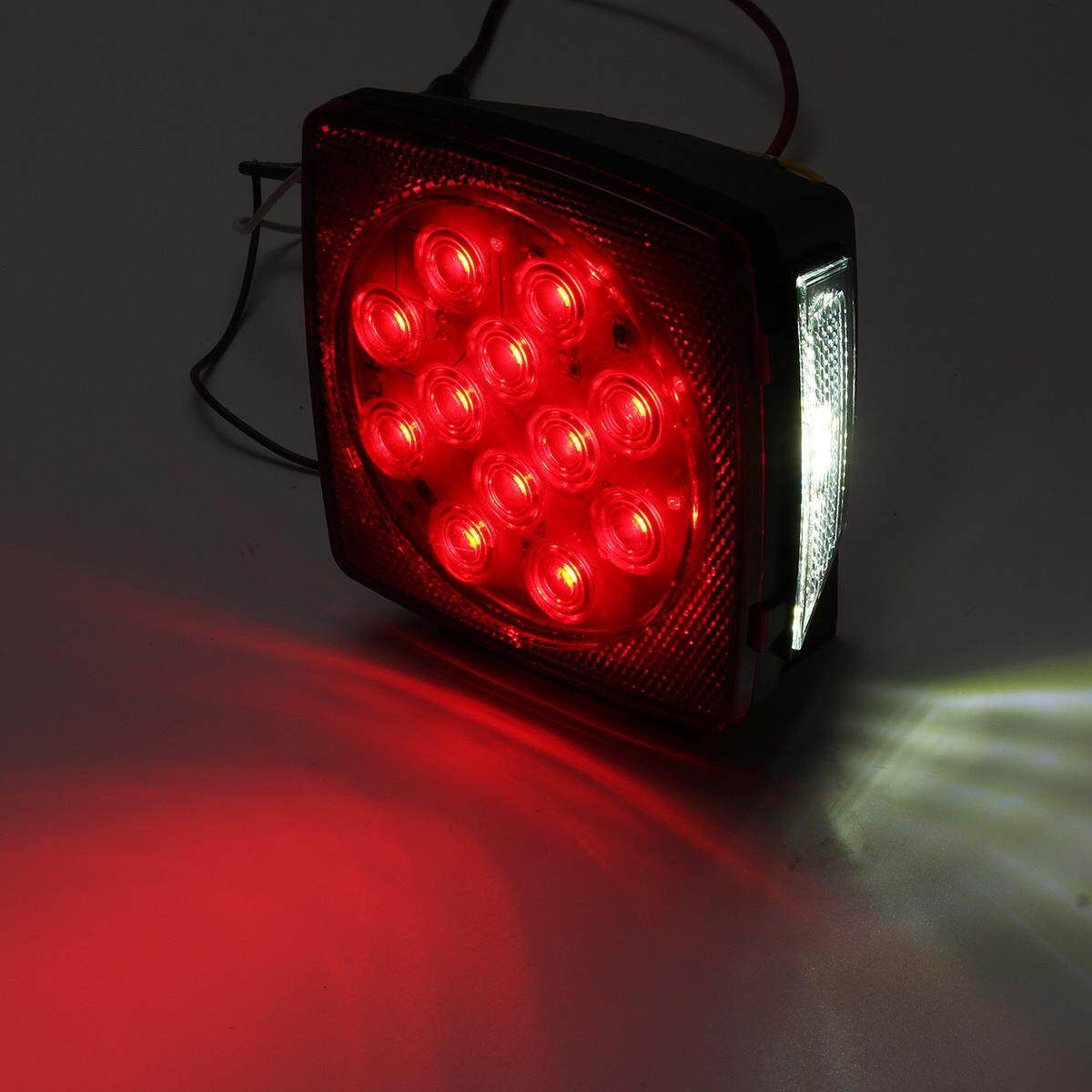 Rear Led Submersible Trailer Tail Lights Kit Boat Marker Truck Round Waterproof