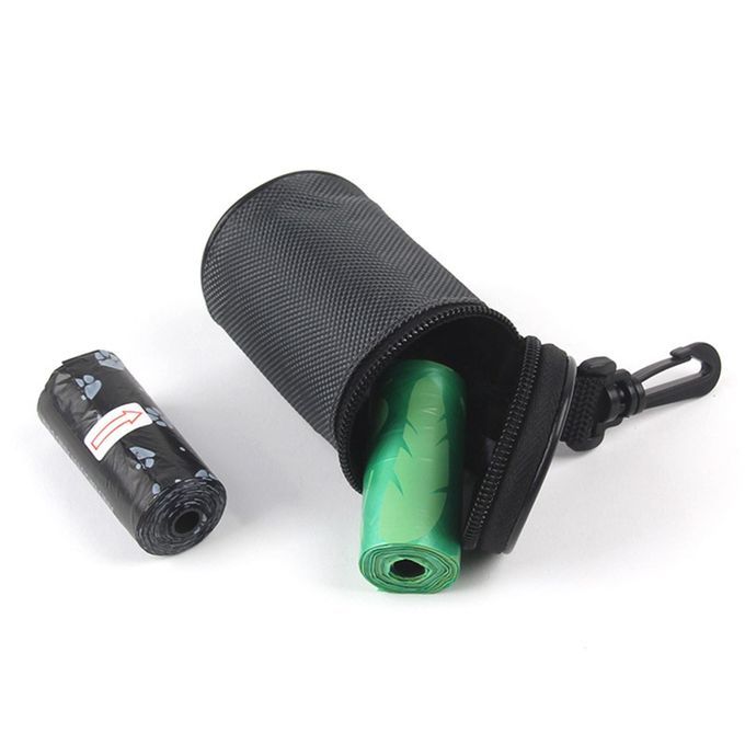 Dog Poo Poop Waste Bag Dispenser Pouch Garbage Carrier Oxford Grey