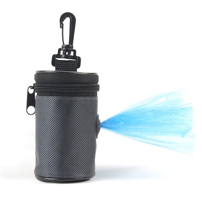 Dog Poo Poop Waste Bag Dispenser Pouch Garbage Carrier Oxford Grey