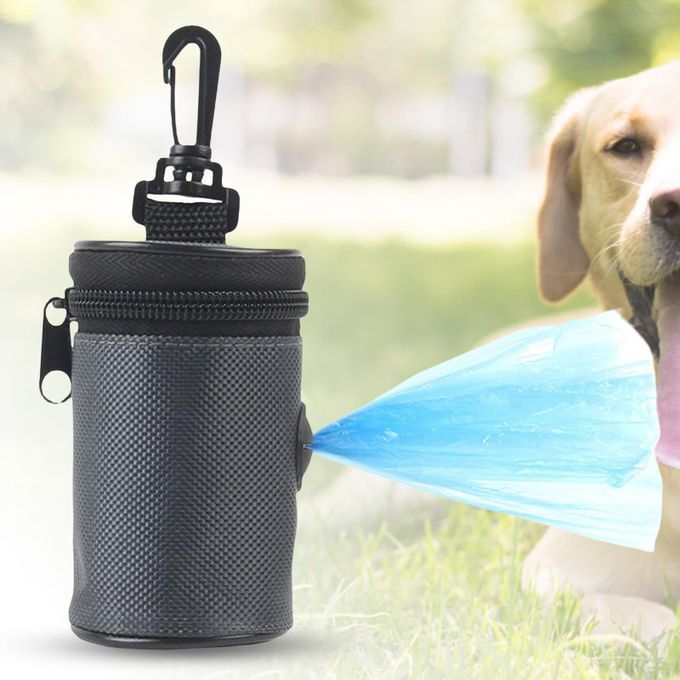 Dog Poo Poop Waste Bag Dispenser Pouch Garbage Carrier Oxford Grey