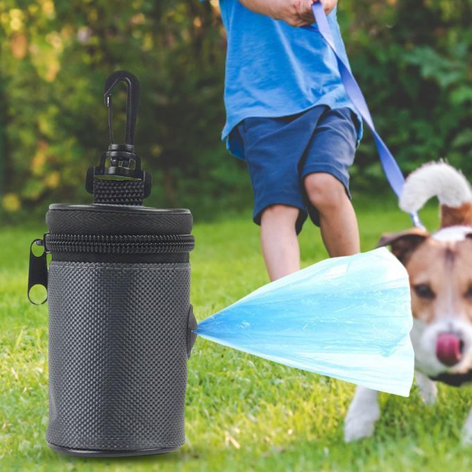 Dog Poo Poop Waste Bag Dispenser Pouch Garbage Carrier Oxford Grey