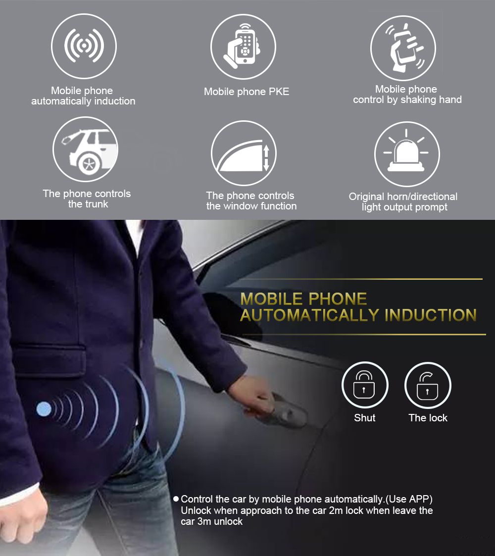Giordon Universal Keyless Entry Control The Car By Mobile
