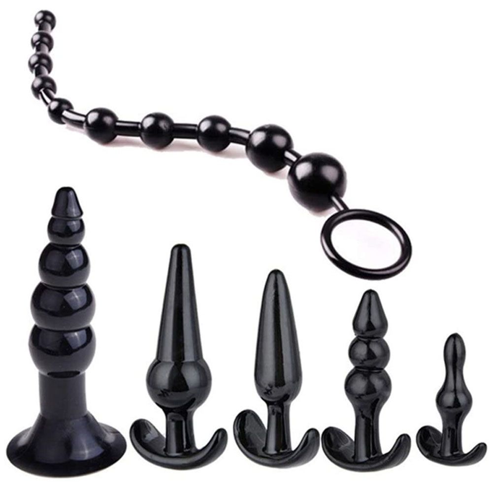 6pcs Pack Anal Plugs Butt Beads Trainer Adult Toy For Sex