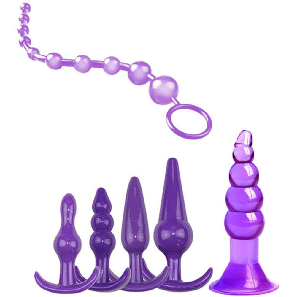 6pcs Pack Anal Plugs Butt Beads Trainer Adult Toy For Sex
