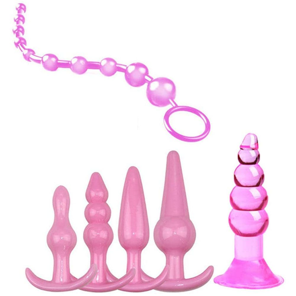 6pcs Pack Anal Plugs Butt Beads Trainer Adult Toy For Sex