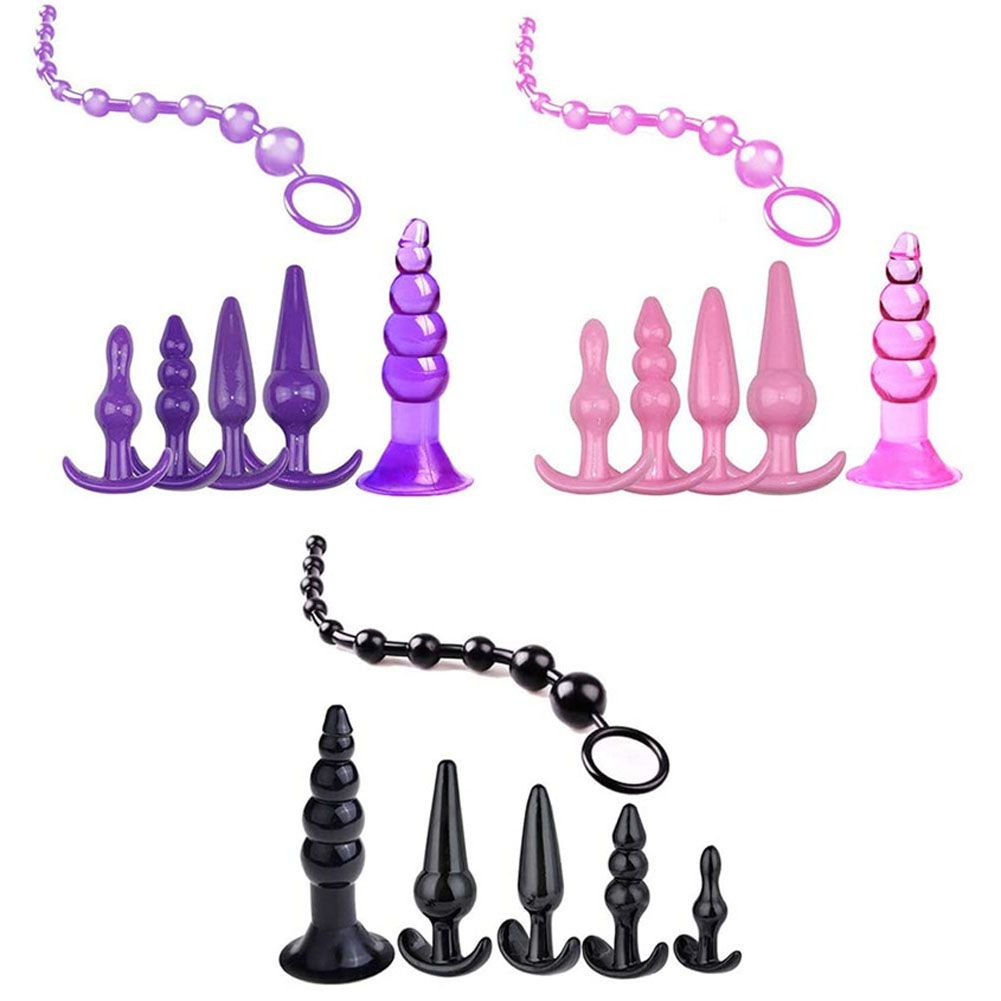 6pcs Pack Anal Plugs Butt Beads Trainer Adult Toy For Sex