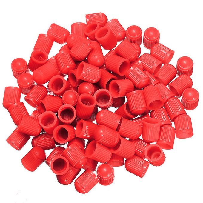 100Pcs Universal Car Auto Bicycle Tire Tyre Valve Stem-Red