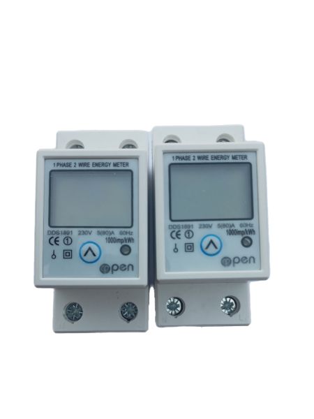 Single Phase Din Rail Energy Watts Meter X 2pieces