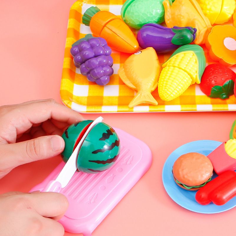Toys Girl Kitchen Kids Baby Cooking Cutting Fruit Set For