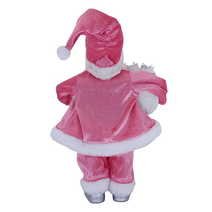 Santa Claus Doll Christmas Stand Holiday Figurine Collection Pink